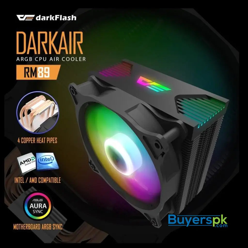 Darkflash Darkair Argb Cpu Air Cooler (intel/amd) - Cooling Solutions Price in Pakistan Darkflash Darkair Argb Cpu Air Cooler (intel/amd) - Cooling Solutions Price in Pakistan